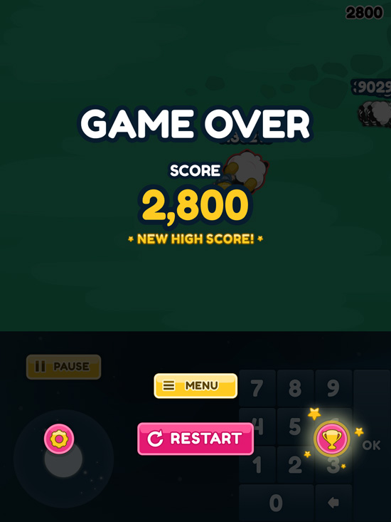 Baaad Dreams gameplay, game over screen with new high score
