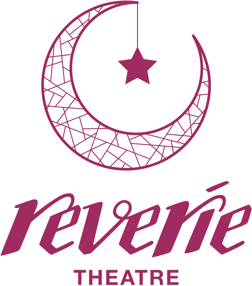 Reverie Theatre logo: A star hanging from the top of a crescent moon
