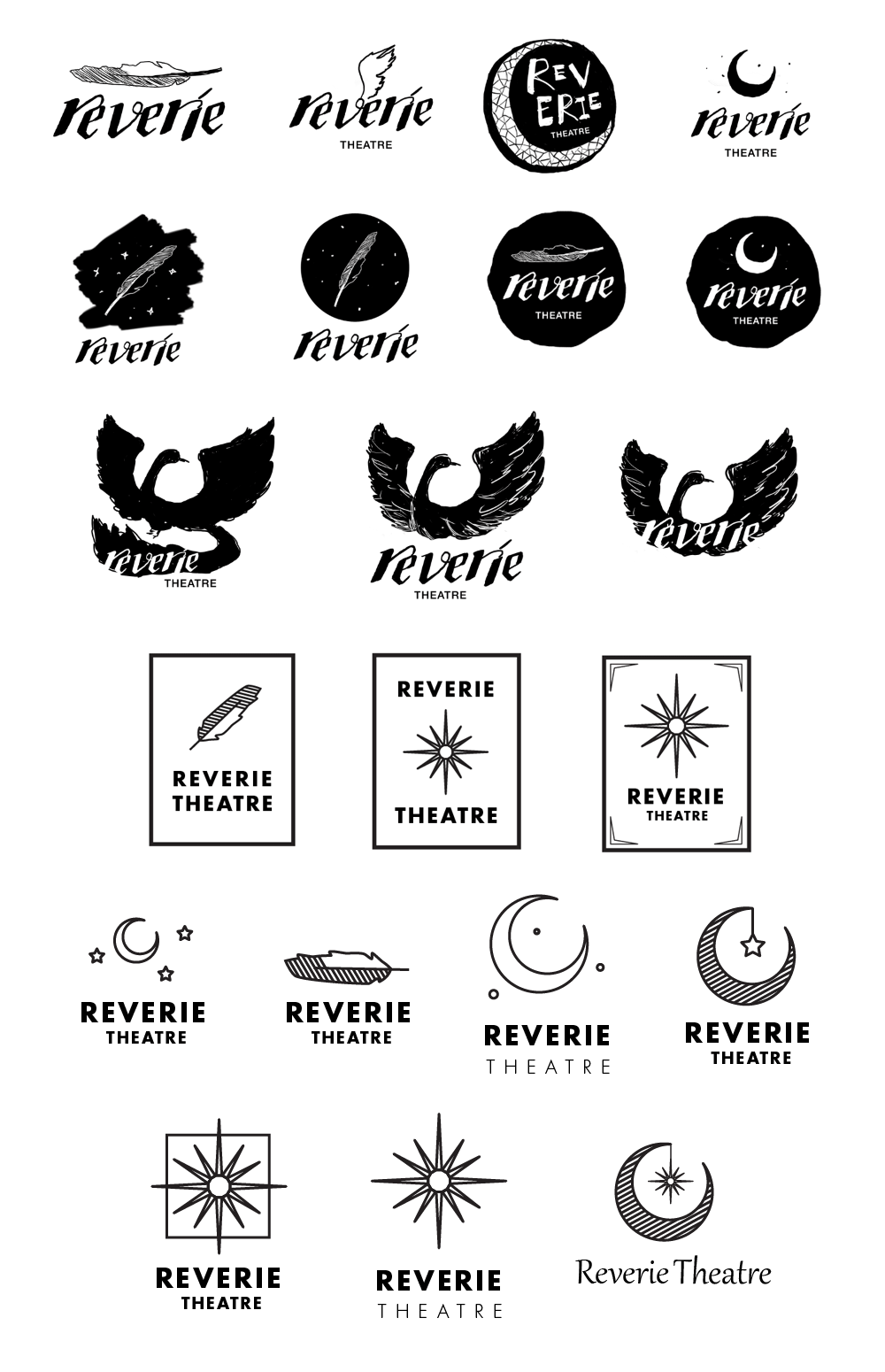 Reverie Theatre logo sketches